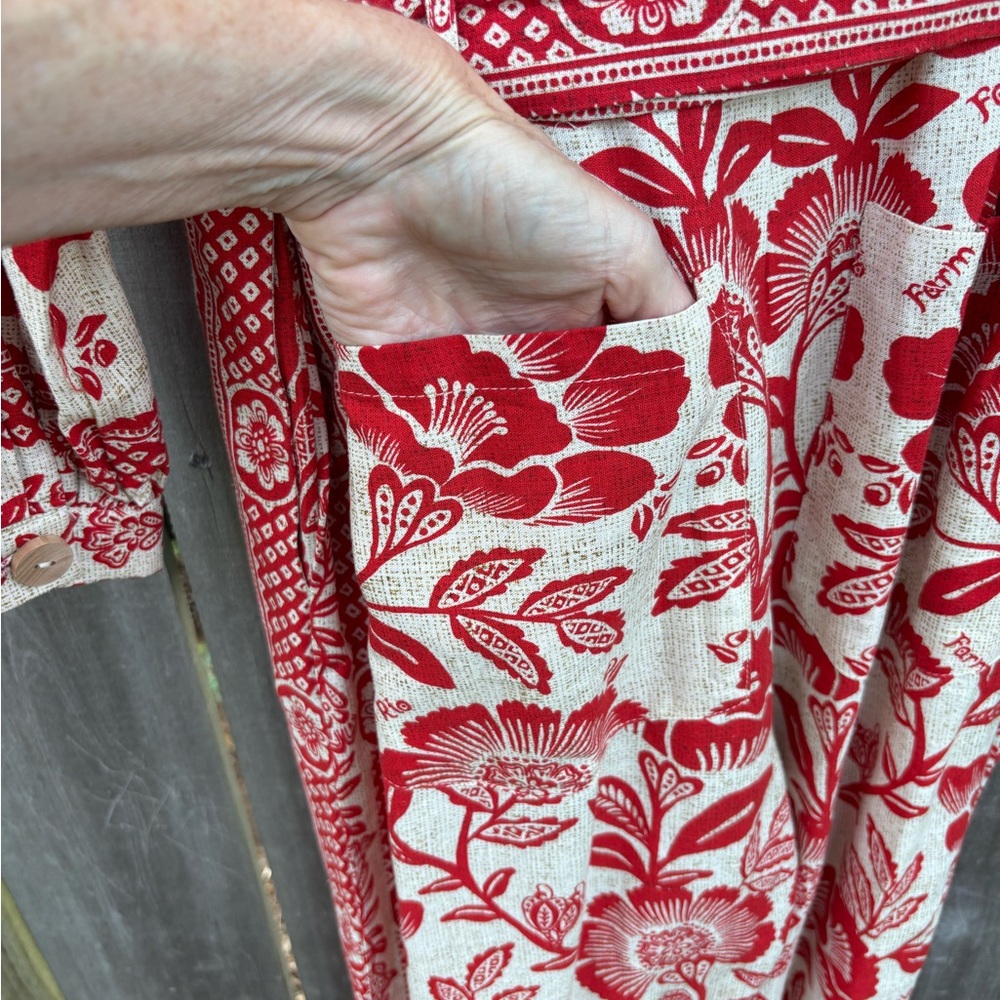 🍍HOST PICK🍍Farm Rio Red and Ivory Pineapple Print Jumpsuit - Picture 9 of 13
